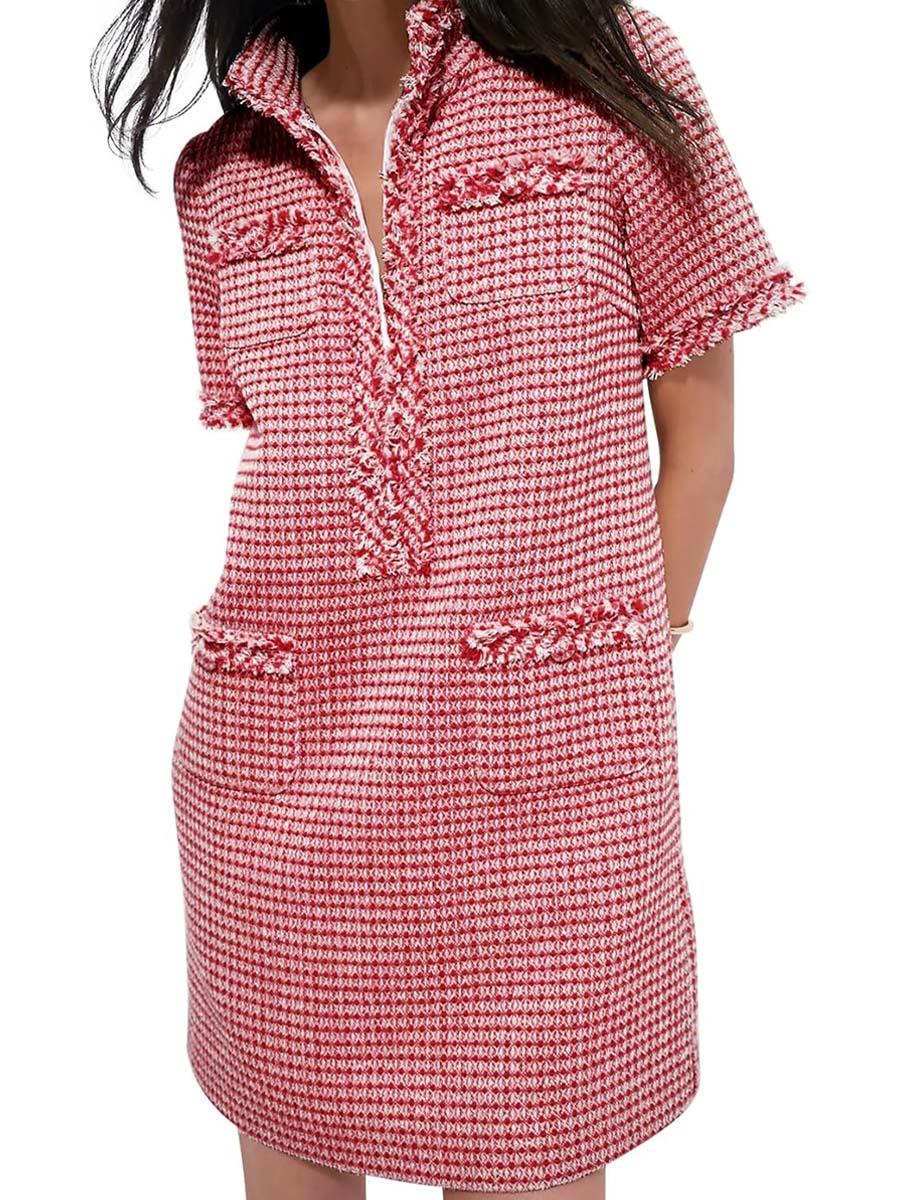 Teed Short-sleeved Straight Dress