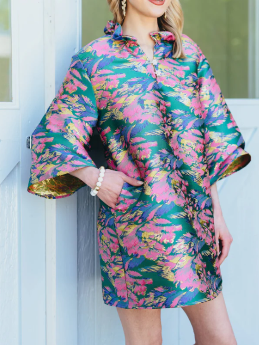 V-neck Printed Dress