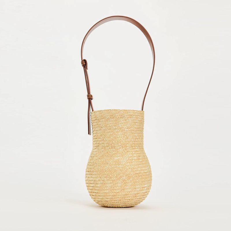 Woven Gourd-Shaped Straw Shoulder Bag For Vacation