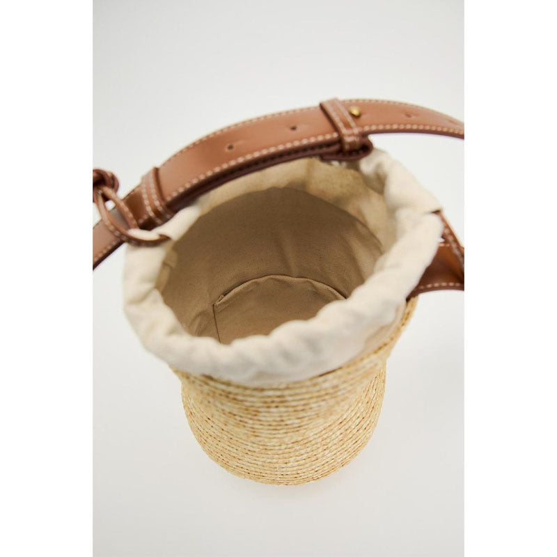Woven Gourd-Shaped Straw Shoulder Bag For Vacation