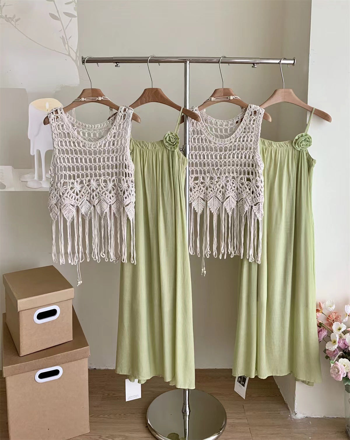 Bohemian Tassel Woven Sling Top