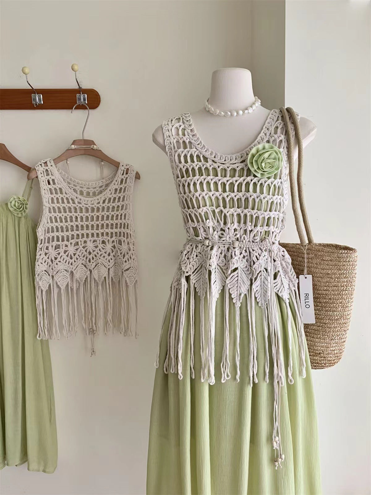 Bohemian Tassel Woven Sling Top