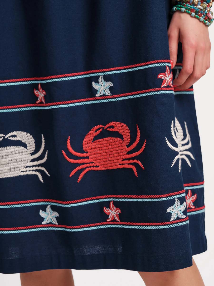 Square Neck Short Sleeve Midi Dress