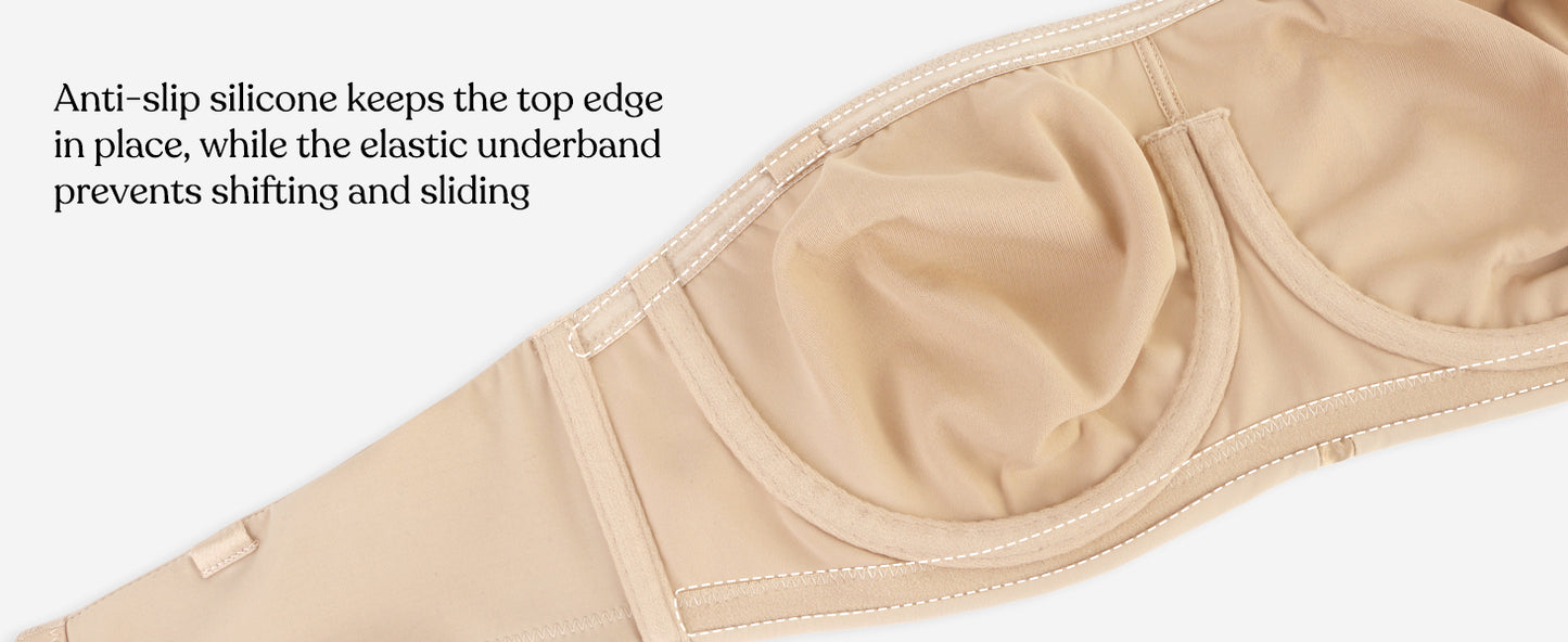 Plus Size Full Coverage Bandeau Fiery Bra Anti-Slip Underwire Support