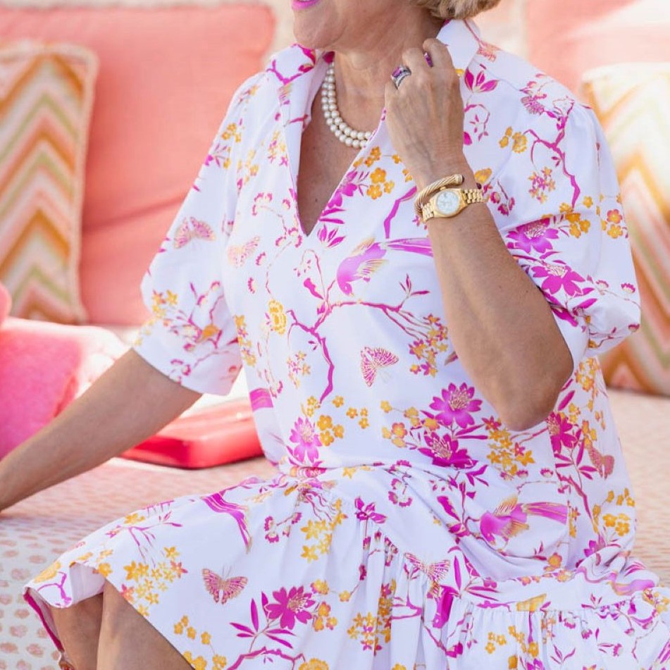 Floral Menagerie Swing Dress