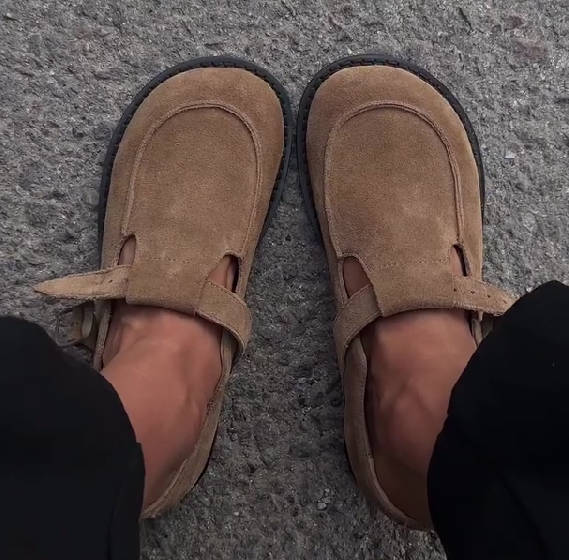 Vintage Suede Buckle Loafers