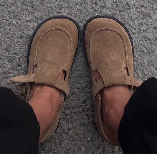 Vintage Suede Buckle Loafers
