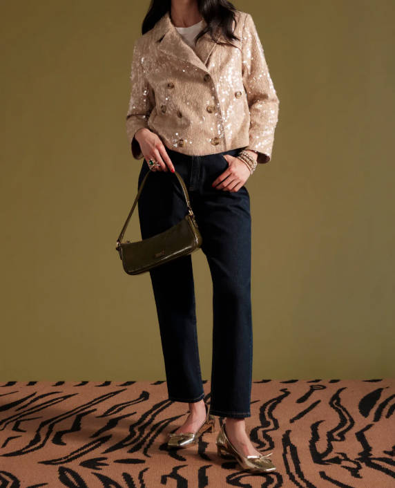 Sequin Moto Jacket