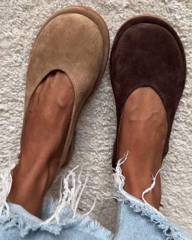 Luna Suede Back-Strap Flats
