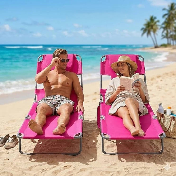 Foldable And Portable Reclining Outdoor Tanning Chair