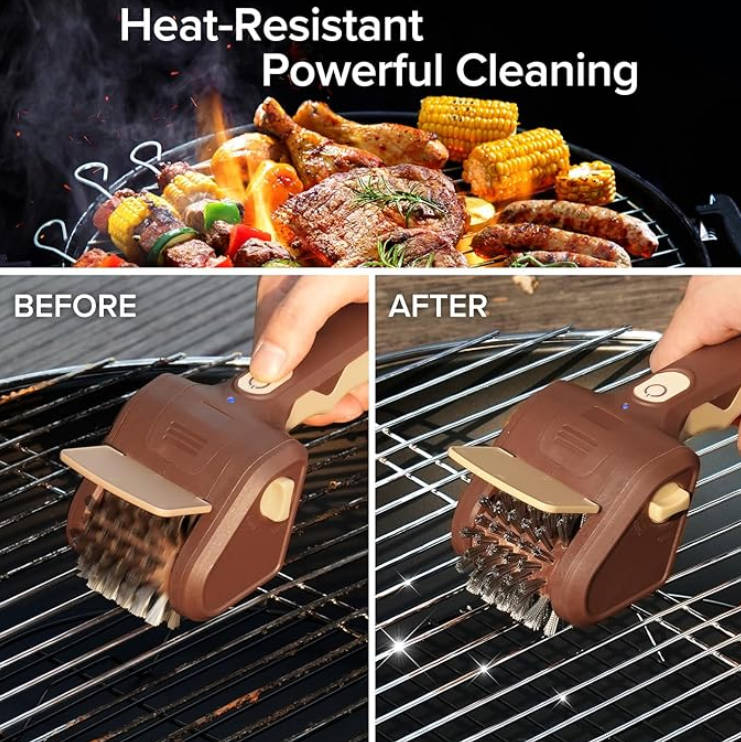 Rechargeable Grill Cleaning Stainless Steel Brush