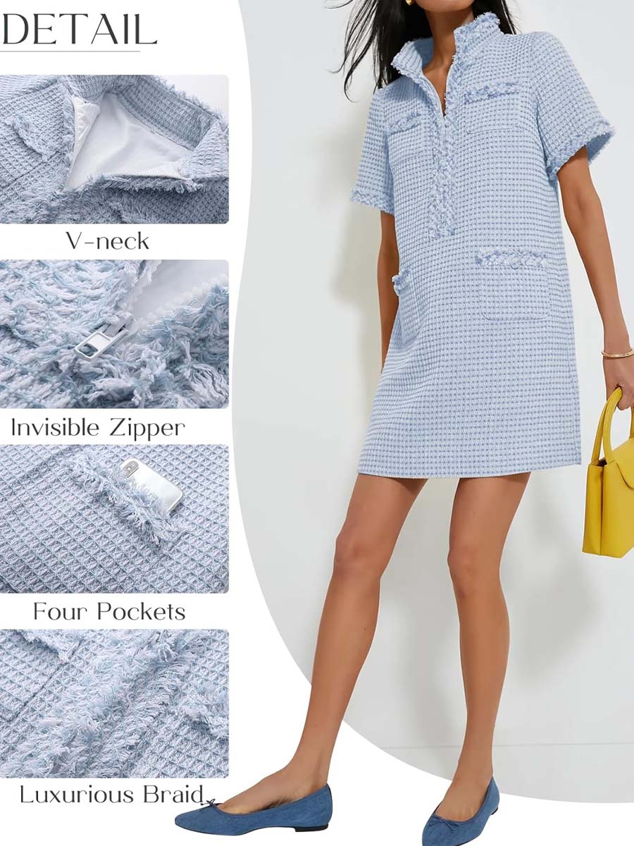 Teed Short-sleeved Straight Dress