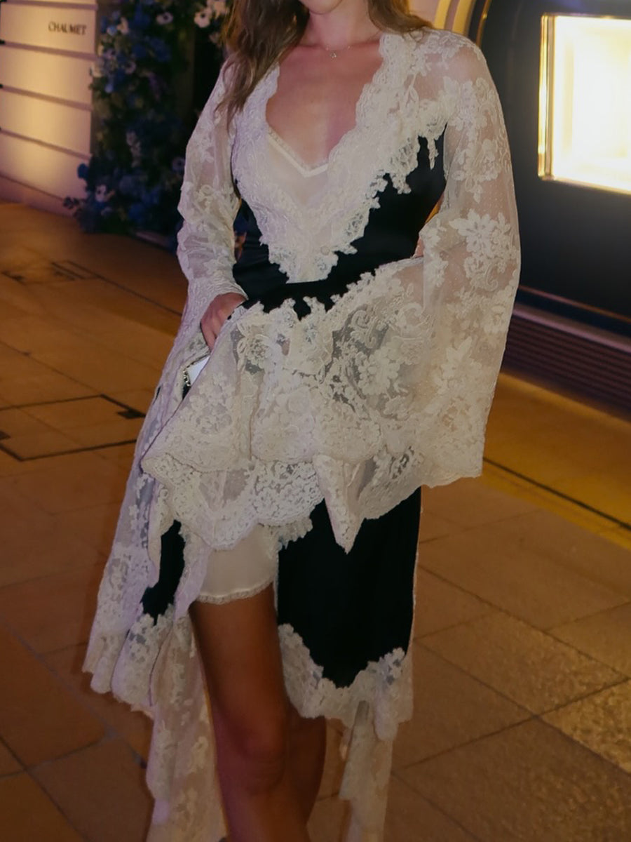 Elegant Lace Two Pieces Dress