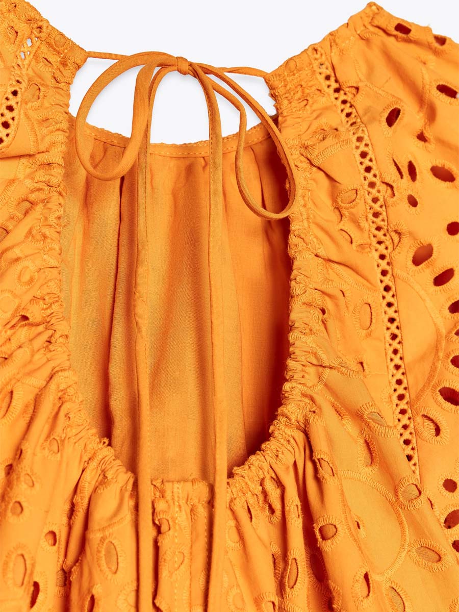 Lace Embroidered Mini Dress