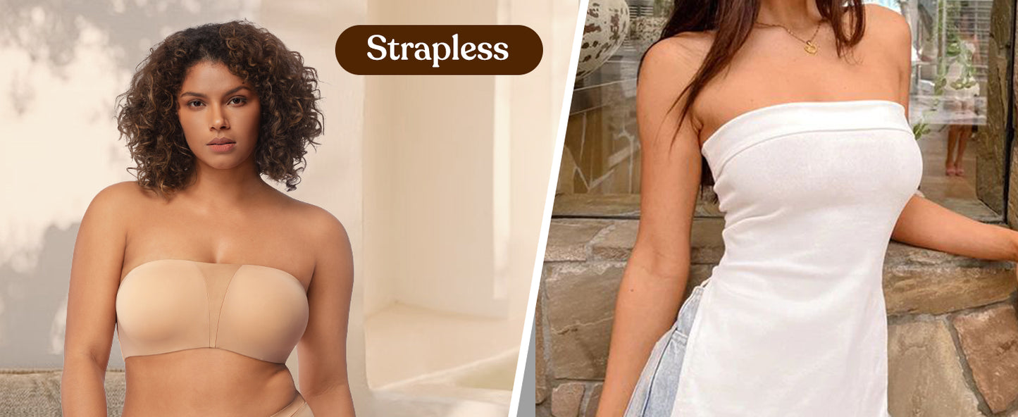Plus Size Full Coverage Bandeau Fiery Bra Anti-Slip Underwire Support