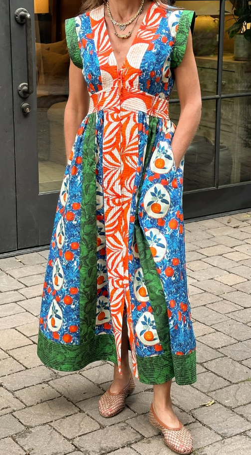 The Multicolor Zip Floral Dress