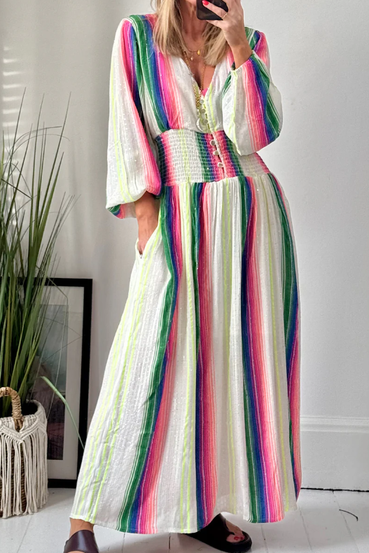 Colorful Striped Maxi Dress