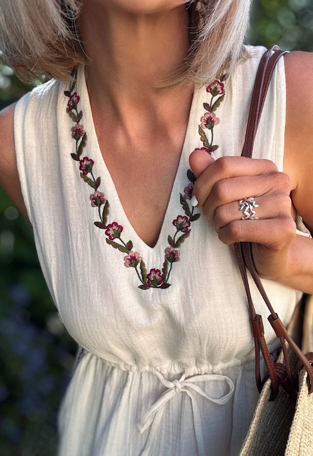 Embroidered Comfort Linen Dress