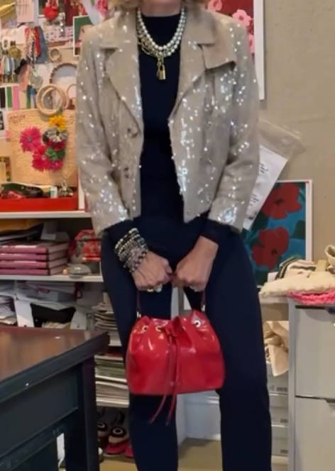 Sequin Moto Jacket