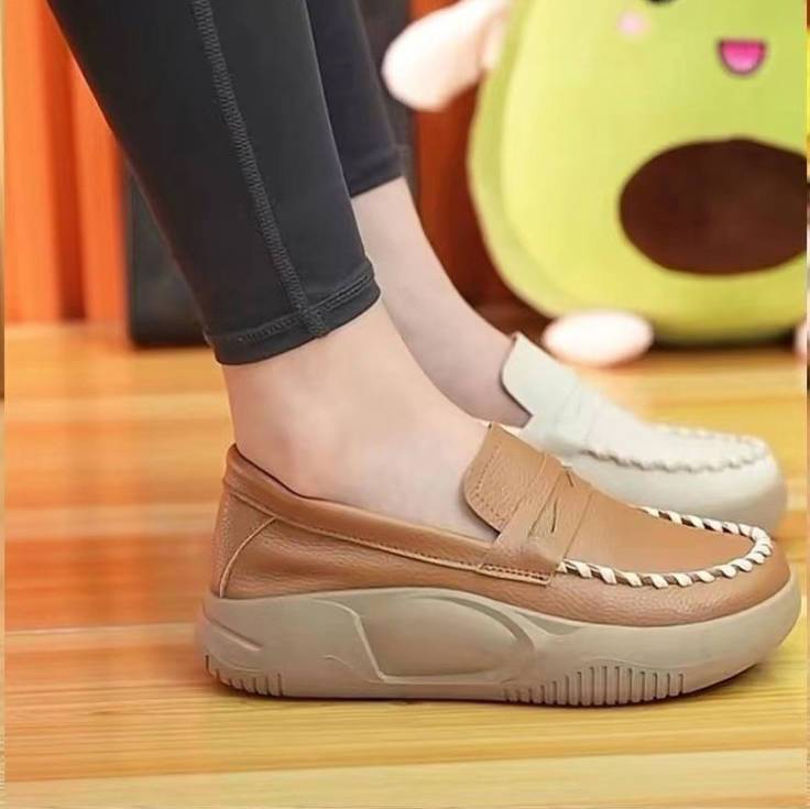 Women's Fashion Leather Platform Casual Shoes