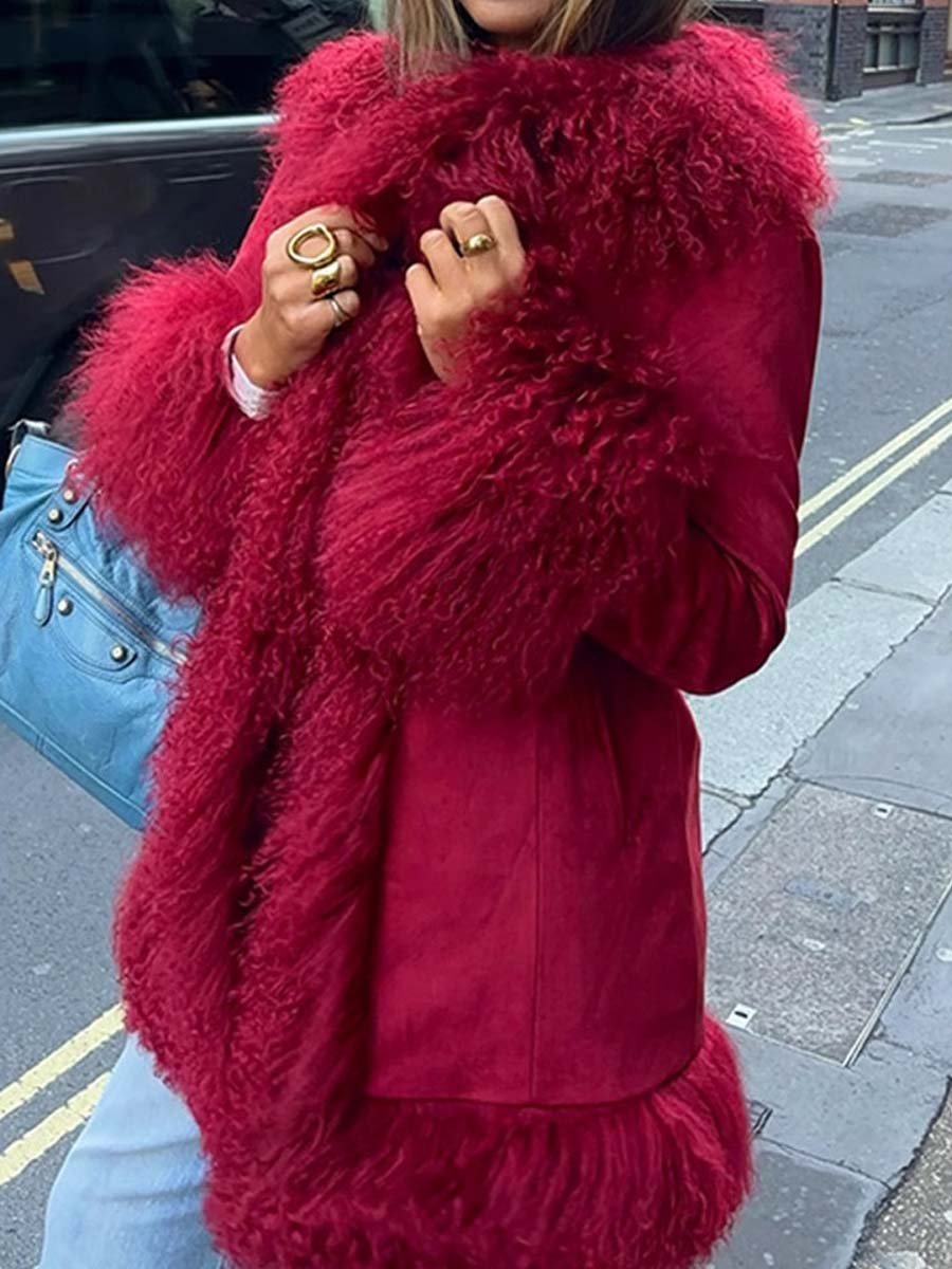 Long Sleeve Warm Fur Collar Coat (⏰Free Shipping)