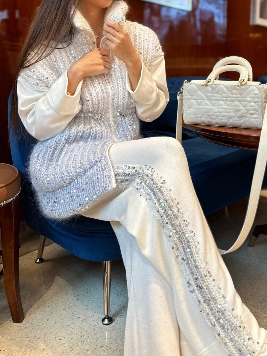 Fashion Gradient Color Lapel Thickened Sweater Two-piece Set (✔️Free Shipping)