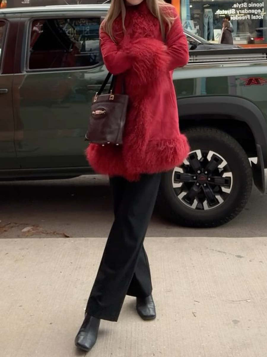Long Sleeve Warm Fur Collar Coat (⏰Free Shipping)