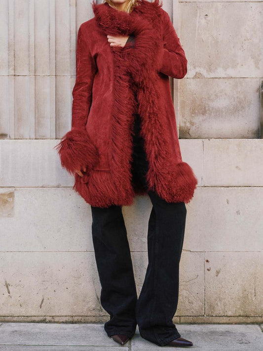 Long Sleeve Warm Fur Collar Coat (⏰Free Shipping)