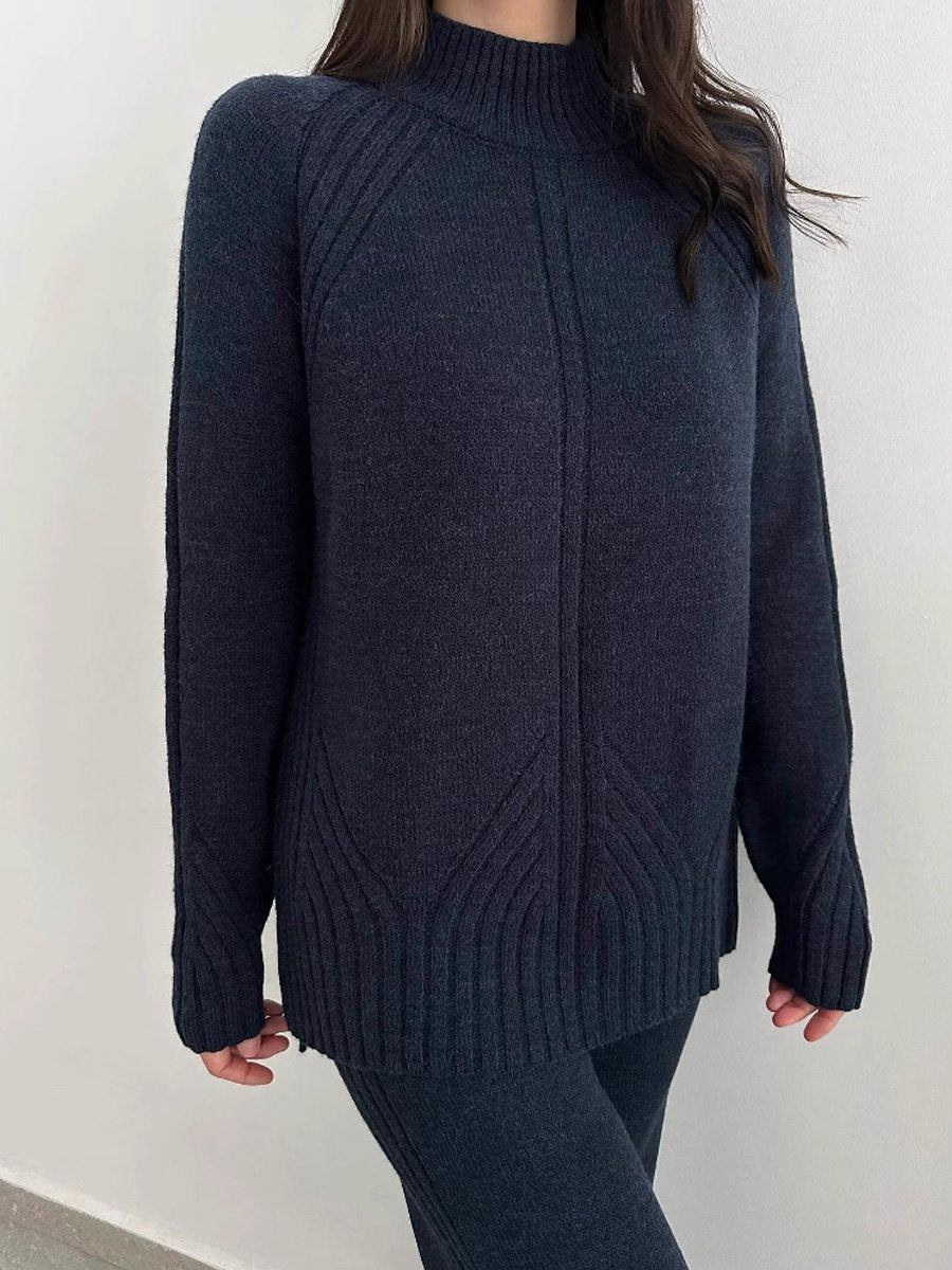 Solid Crewneck Loose Knitwear Casual Suit (✔️Free Shipping)