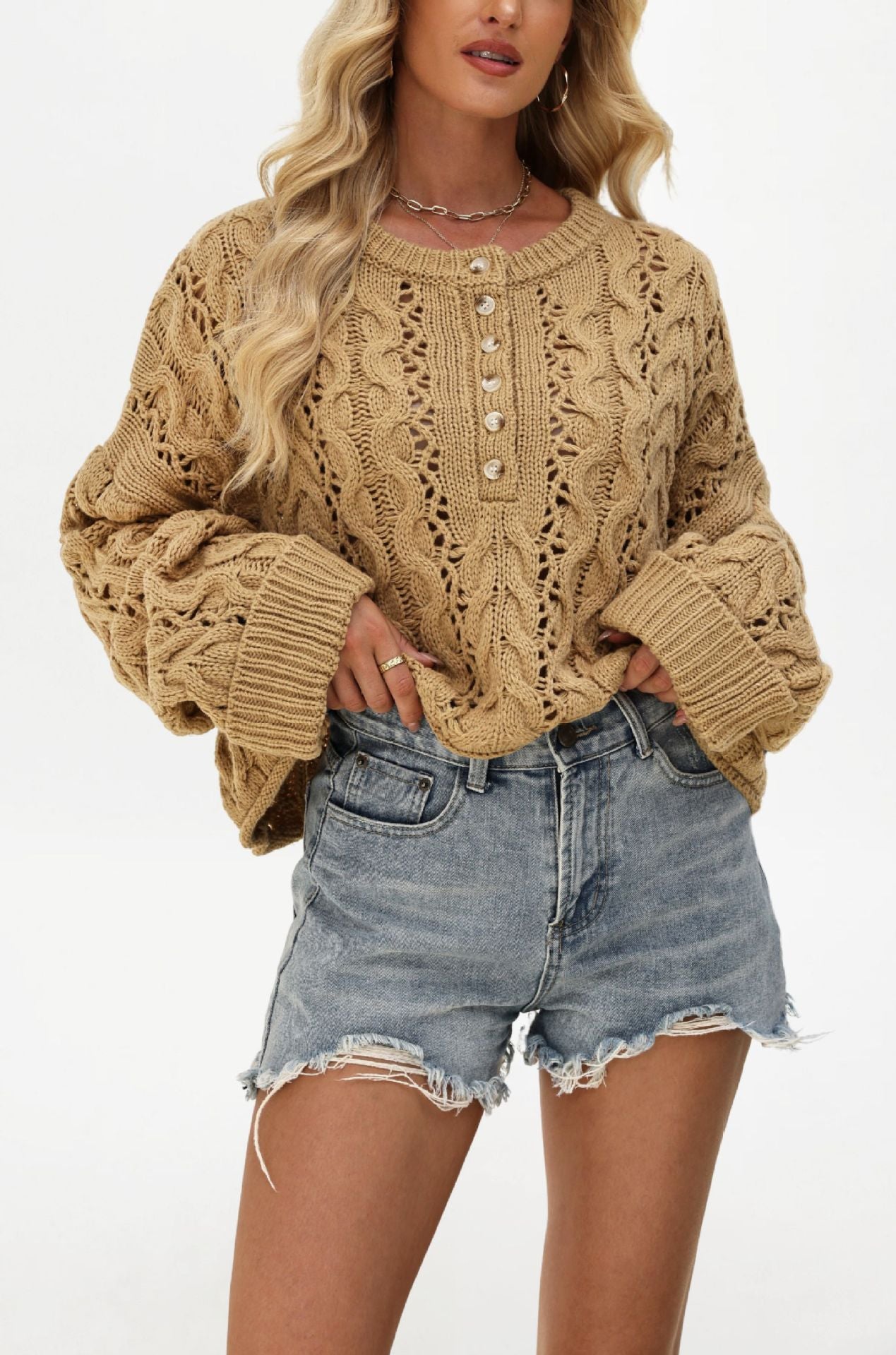 Stranched Loose Pullover Sweater