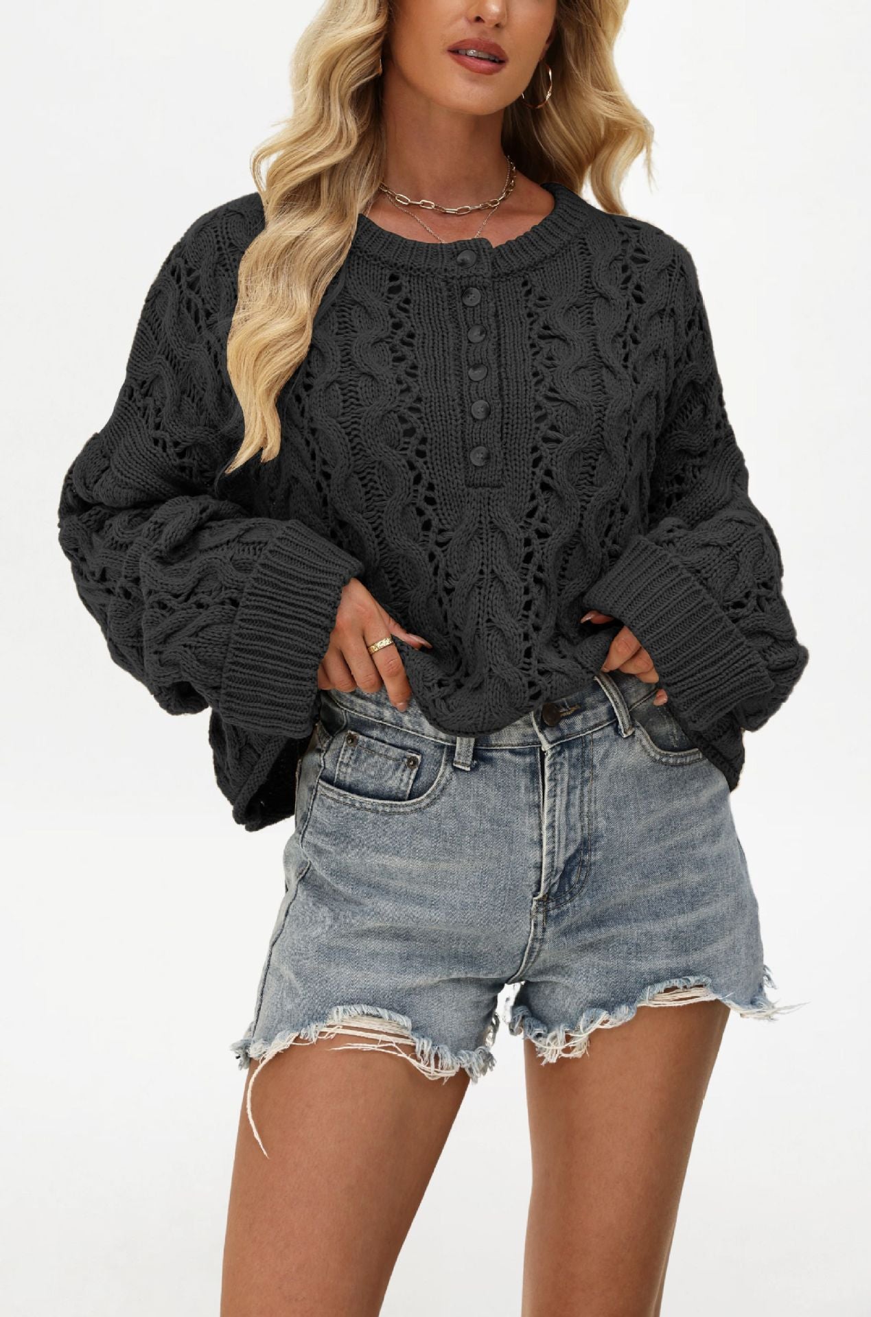 Stranched Loose Pullover Sweater