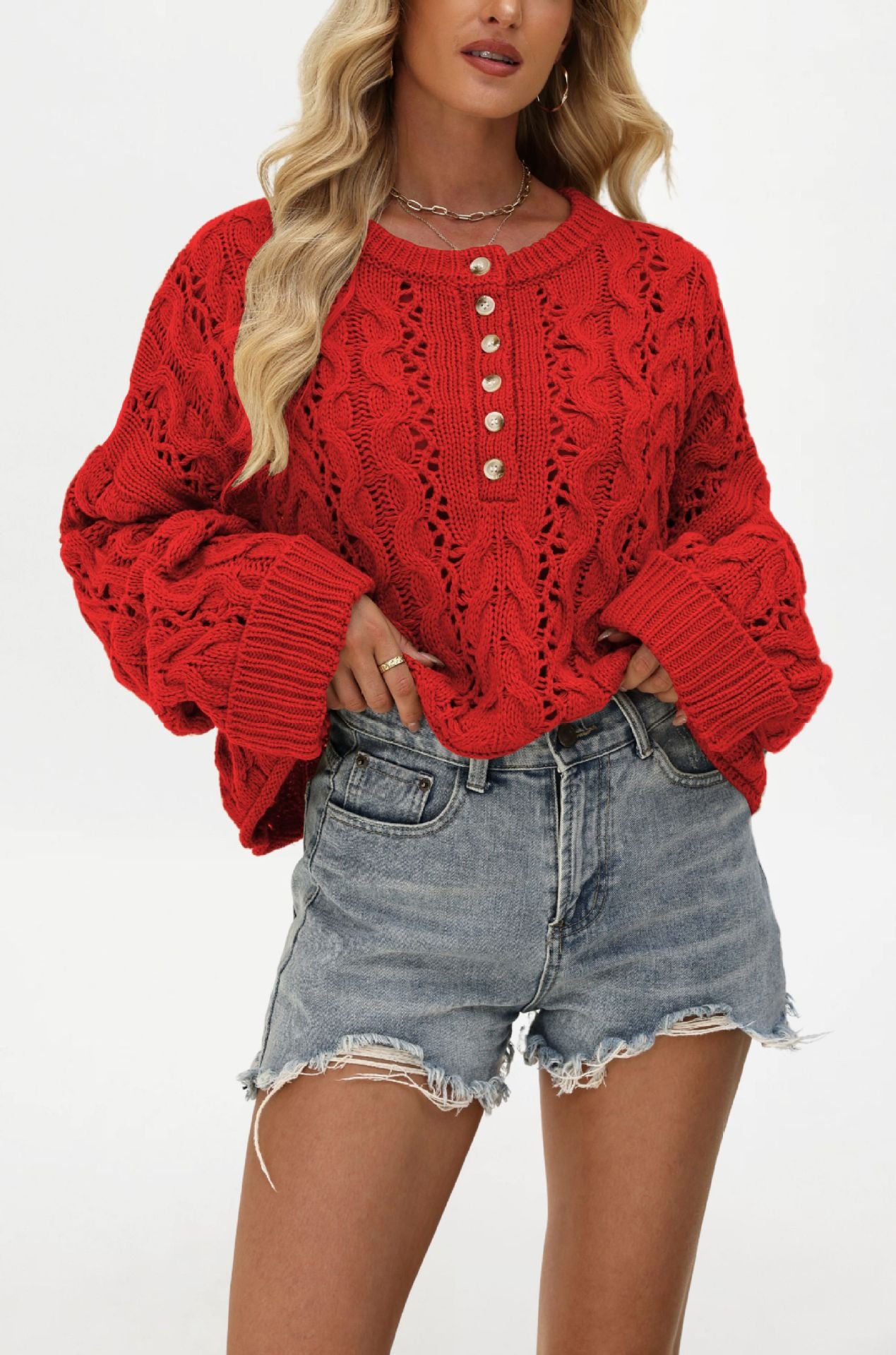 Stranched Loose Pullover Sweater