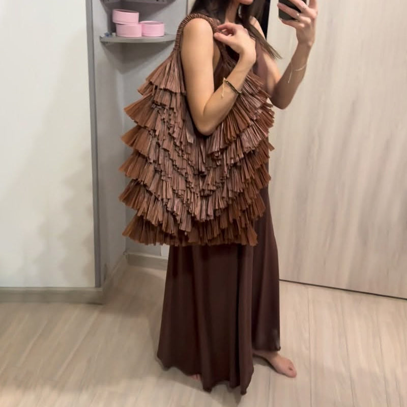 Straw Handbag Tassel Shoulder Bag Beach Woven Bag