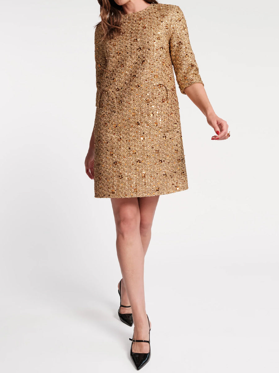 Sequined Straight-fitted Midi Dress