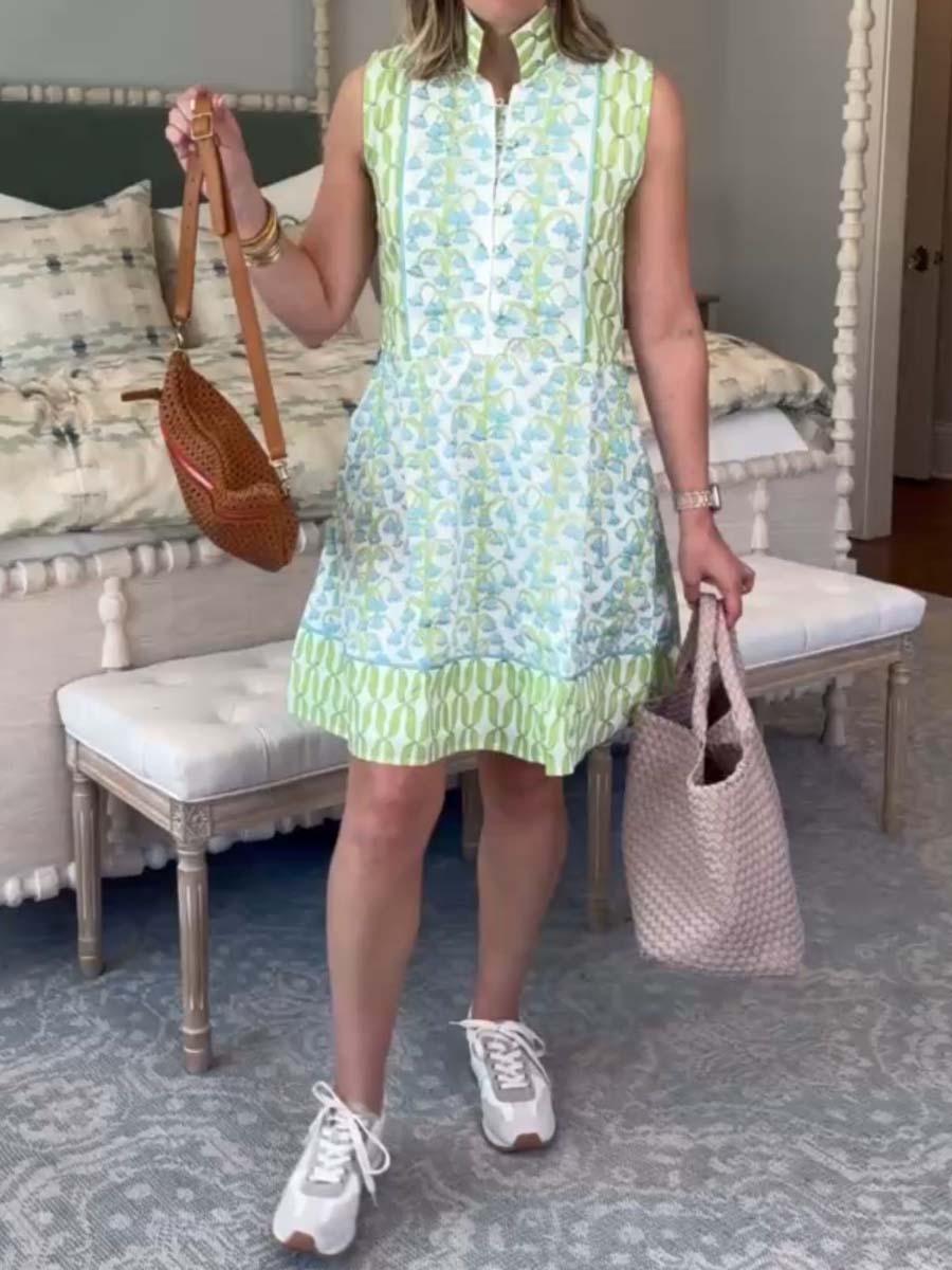 Sleeveless Placement Print Mini Dress