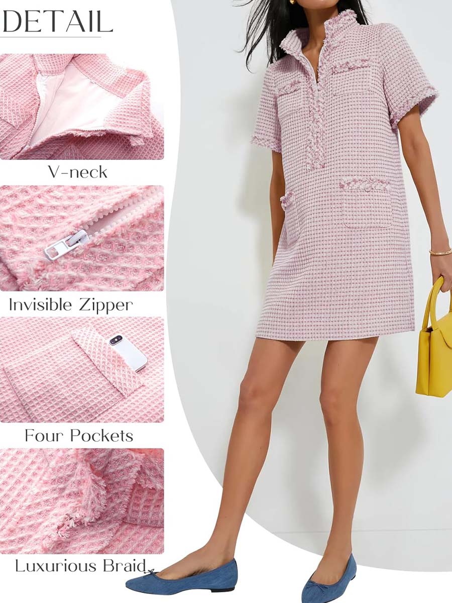 Teed Short-sleeved Straight Dress