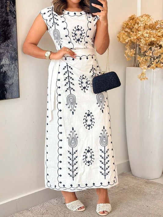 Fashion Print Wrap Two-piece Dress