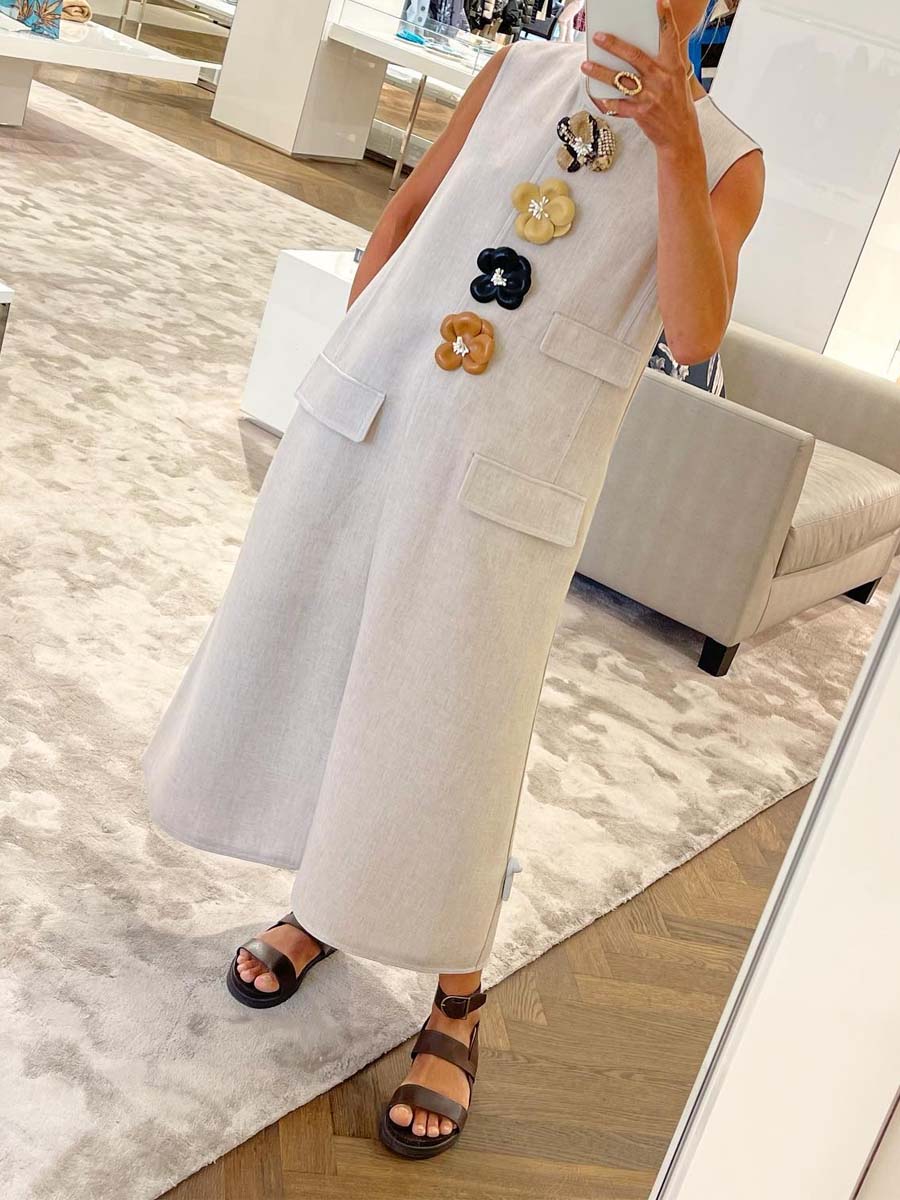 3D Flower Sleeveless Longline Vest Dress