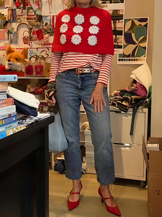 Embroidered Flower Shrug