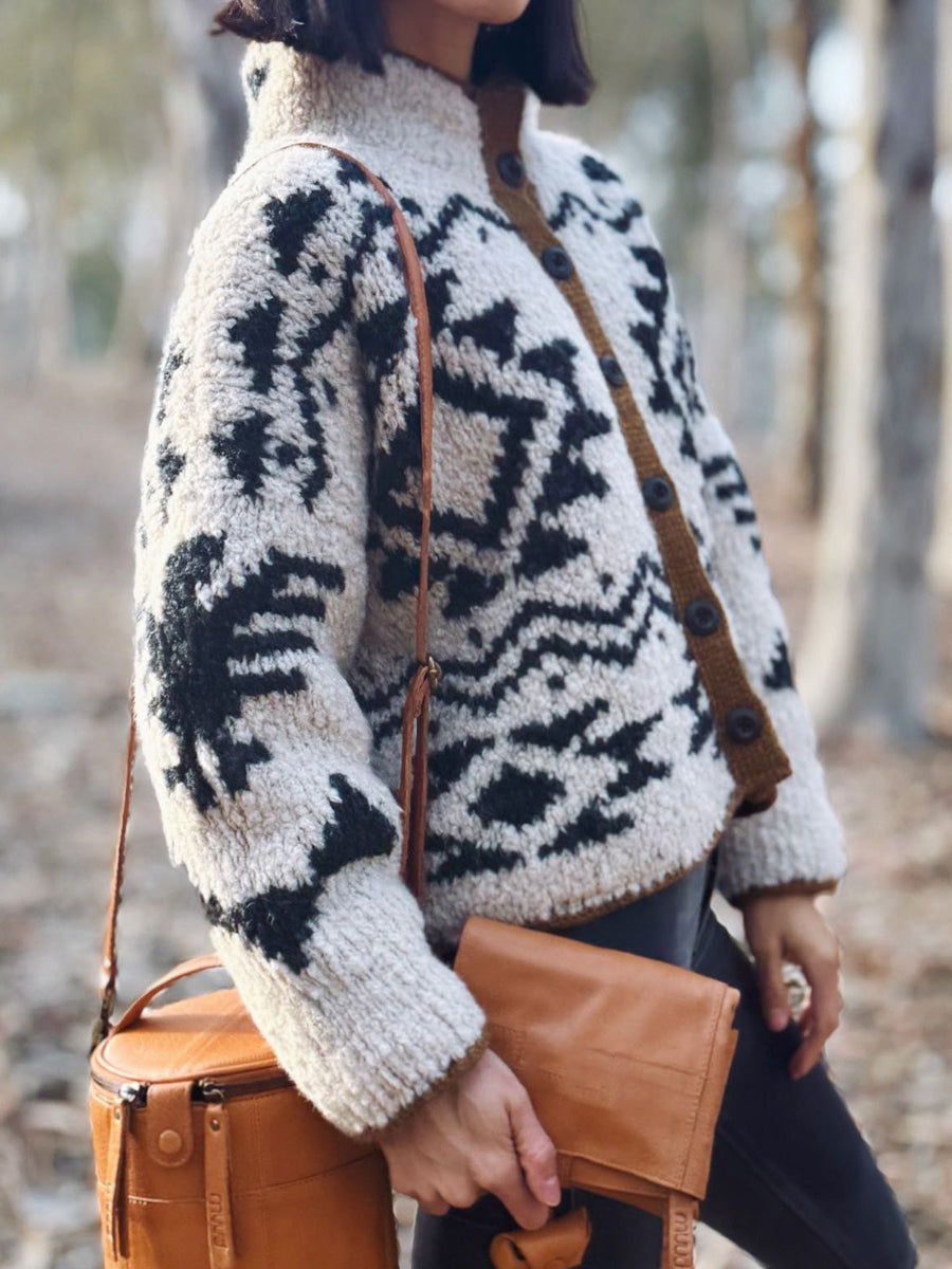 Reversible Padded Knitted Cardigan