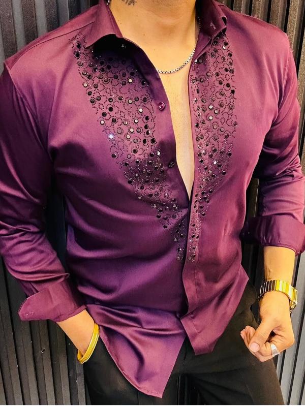 Men's high-end 3D sequined shirt