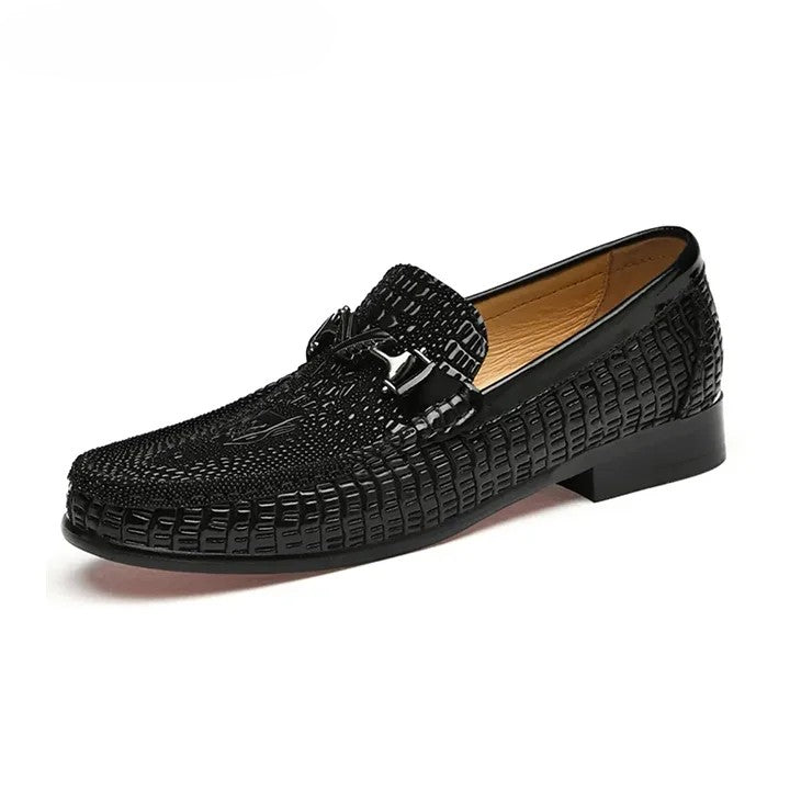 Crocodile Print Business Elevating Shoes