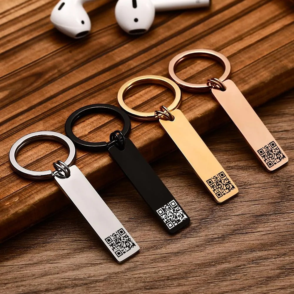 Scannable QR Code Keychain Custom Link Keychains Gift For Him