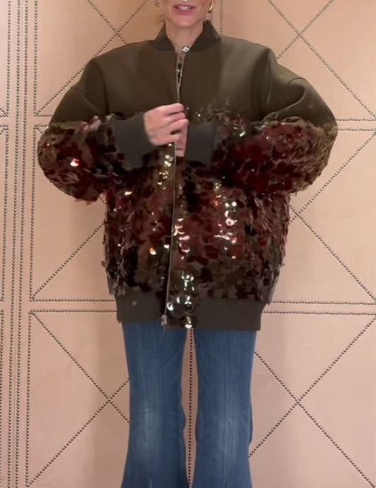 Midnight Ember Sequin Coat