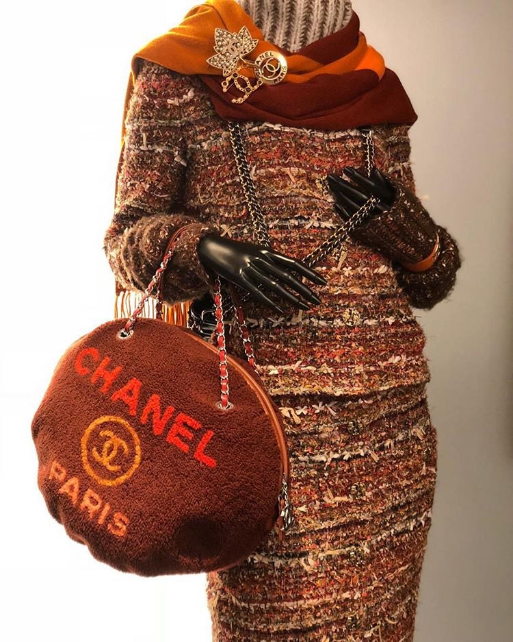 Shearling Round Bag