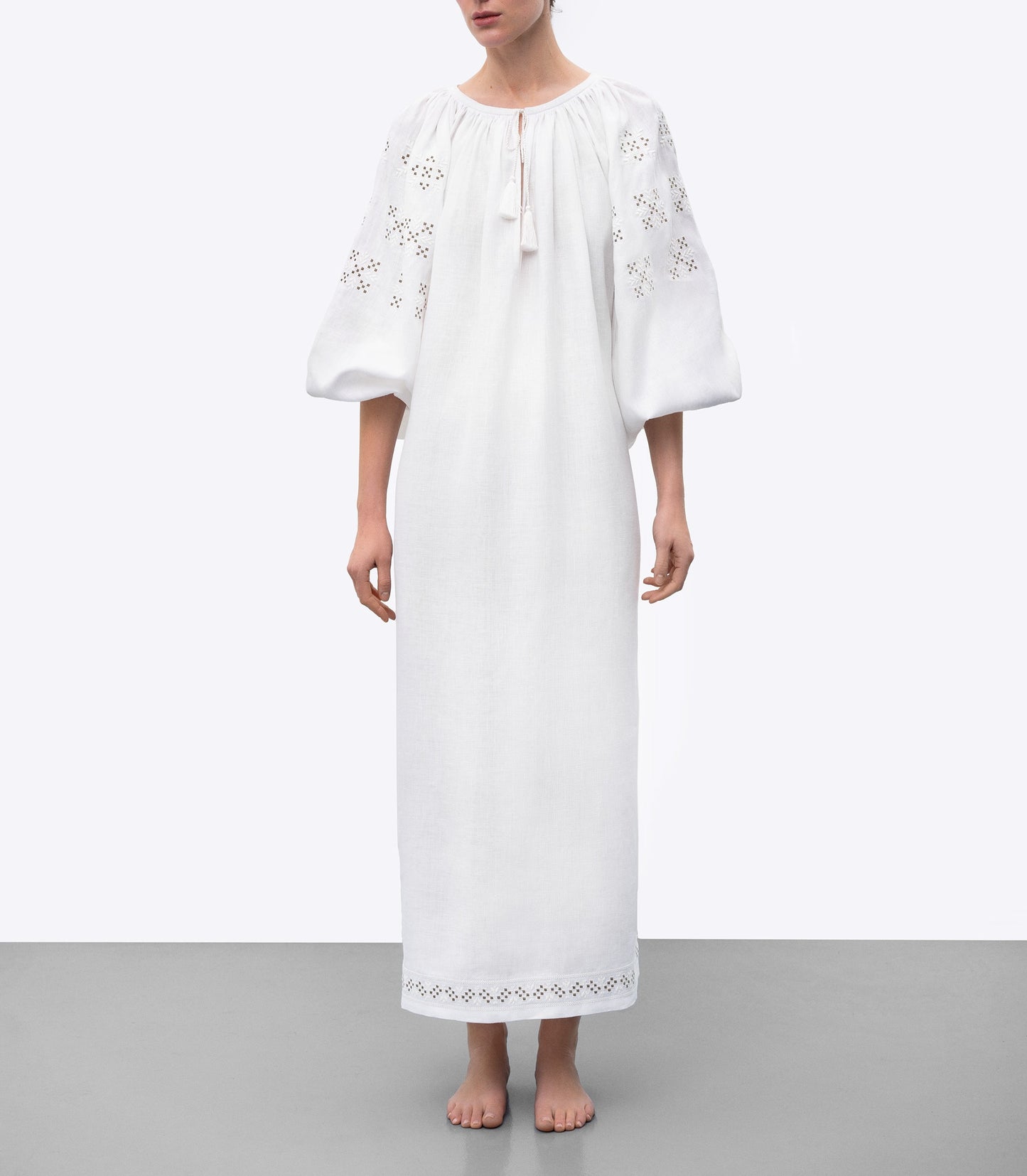 Ivory Linen Heirloom Dress