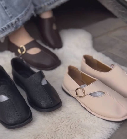 Elara Buckle Mary Jane Flats