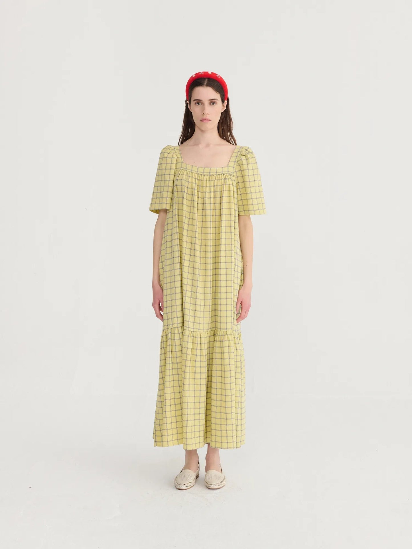 Windowpane Bamboo Crepe Dress