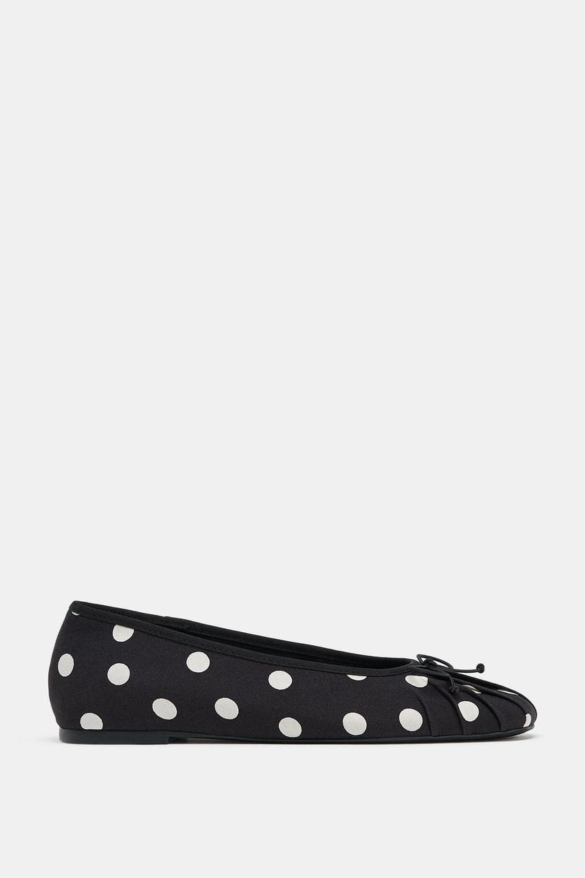 POLKA DOT BALLET FLATS WITH BOW