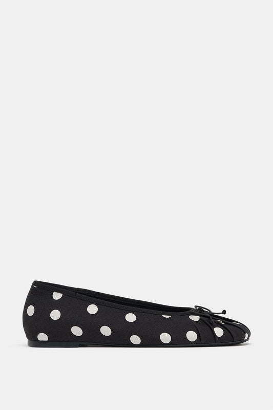 POLKA DOT BALLET FLATS WITH BOW